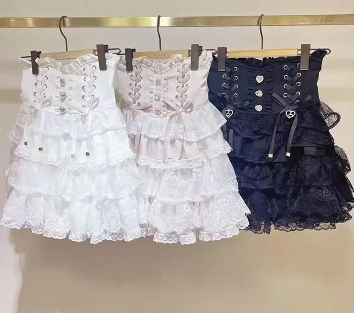 Mini jupe courte Style Lolita japonaise pour femmes