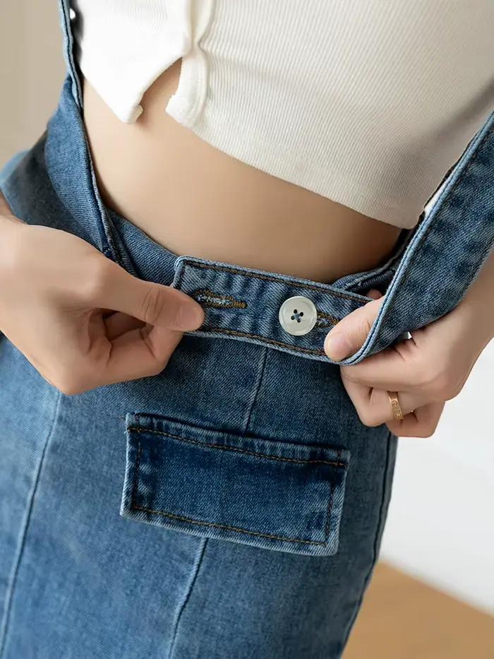 Jupe en jean taille haute pour femme
