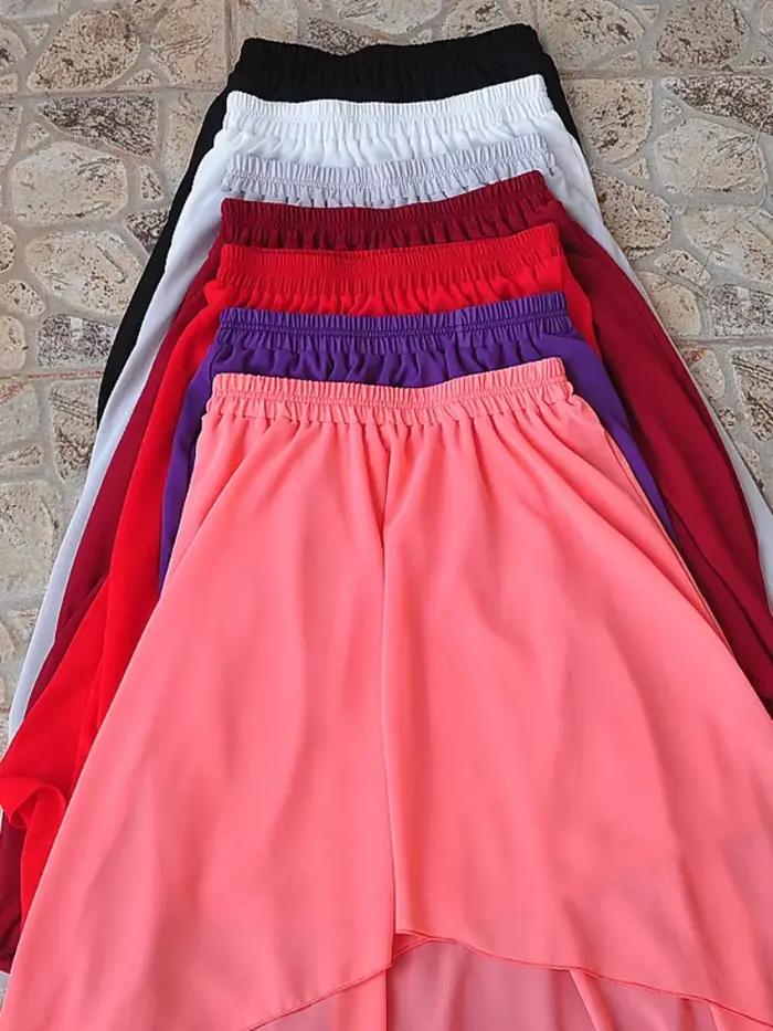 Jupe longue en mousseline de soie pour femmes