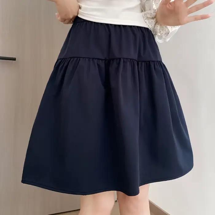 Jupe mi-longue style preppy pour femme