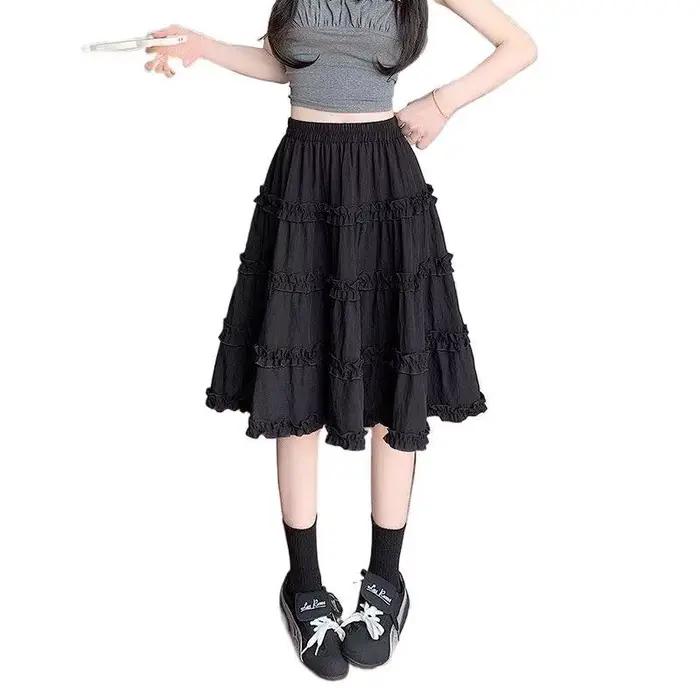 Jupe plissée blanche taille haute élégante pour femmes printemps été effet amincissant coton mélange occasions spéciales