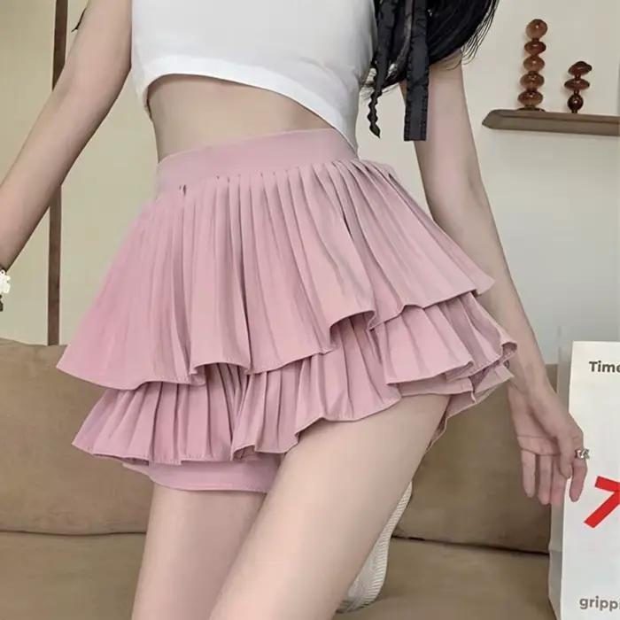 Mini jupe à volants à plusieurs niveaux pour femme