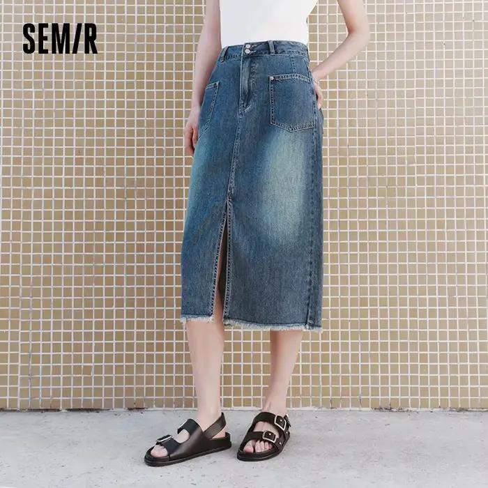 Jupe longue en jean Semir pour femme