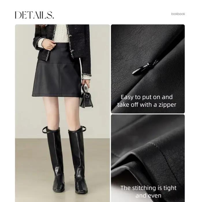 Jupe en similicuir PU SENTUBILA pour femme