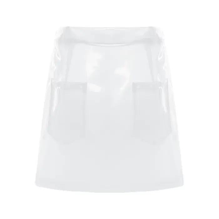 Jupe crayon transparente en PVC pour femme