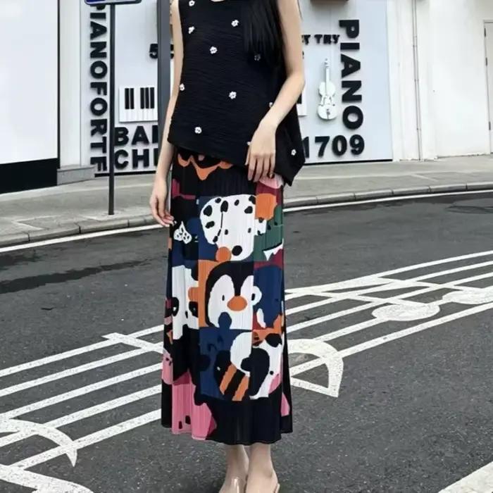 Jupe plissée Miyake à imprimé original