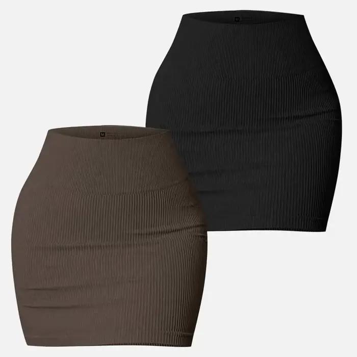Jupe mini sans couture unie pour femme