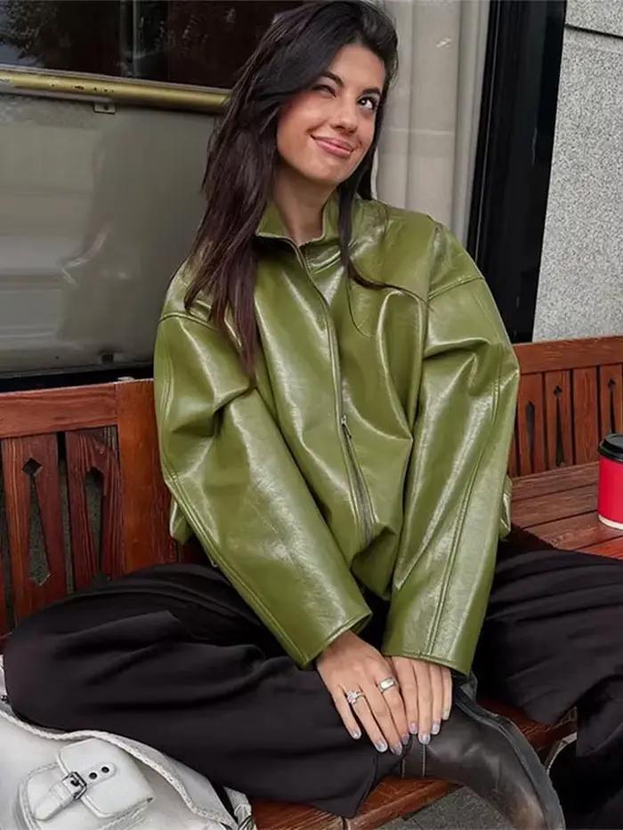 Ensembles de vestes en cuir et jupes pour femmes