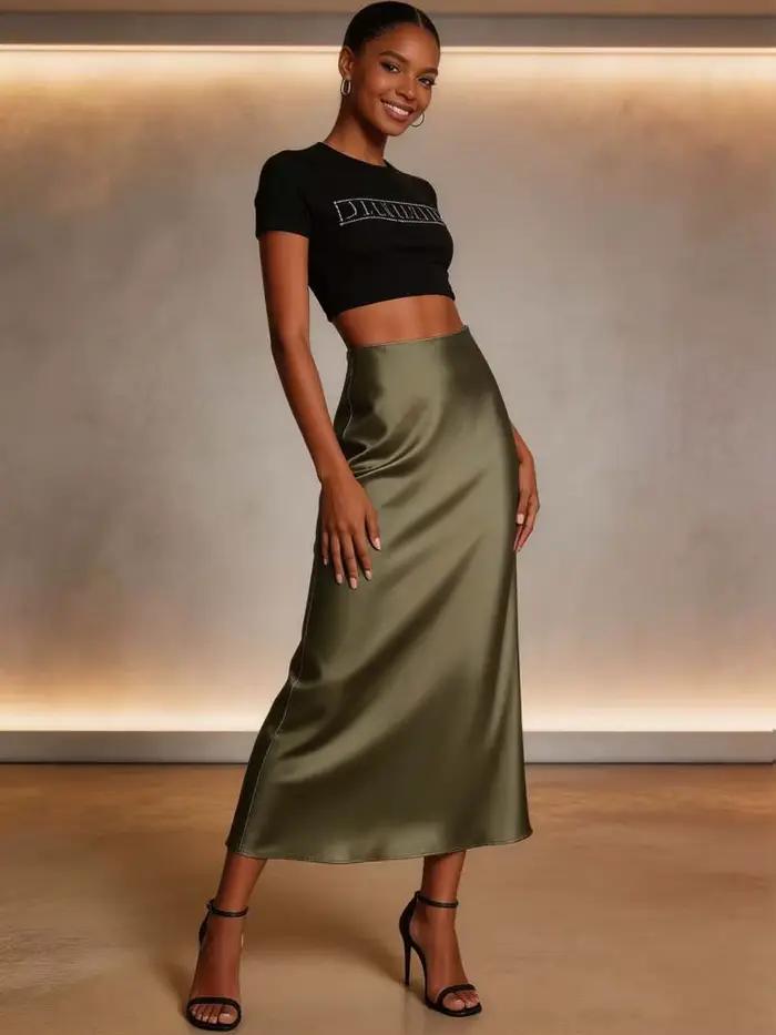 Jupe sirène unie, nouvelle collection 2026, élégante pour femme