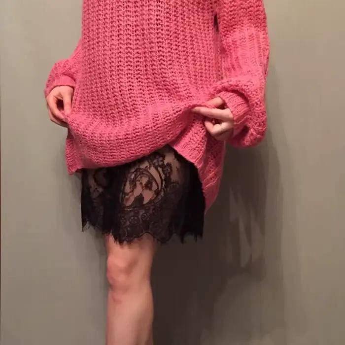 Mini jupe en dentelle transparente polyestère avec motif floral pour femmes, décontractée et sexy pour printemps été