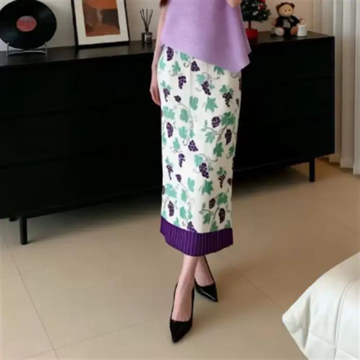 Jupe plissée pour femme style Miyake