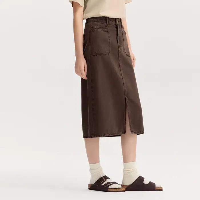 Jupe en jean fendue pour femme