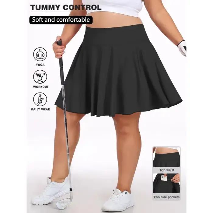 Grande taille femmes avec poche jupe courte Fitness
