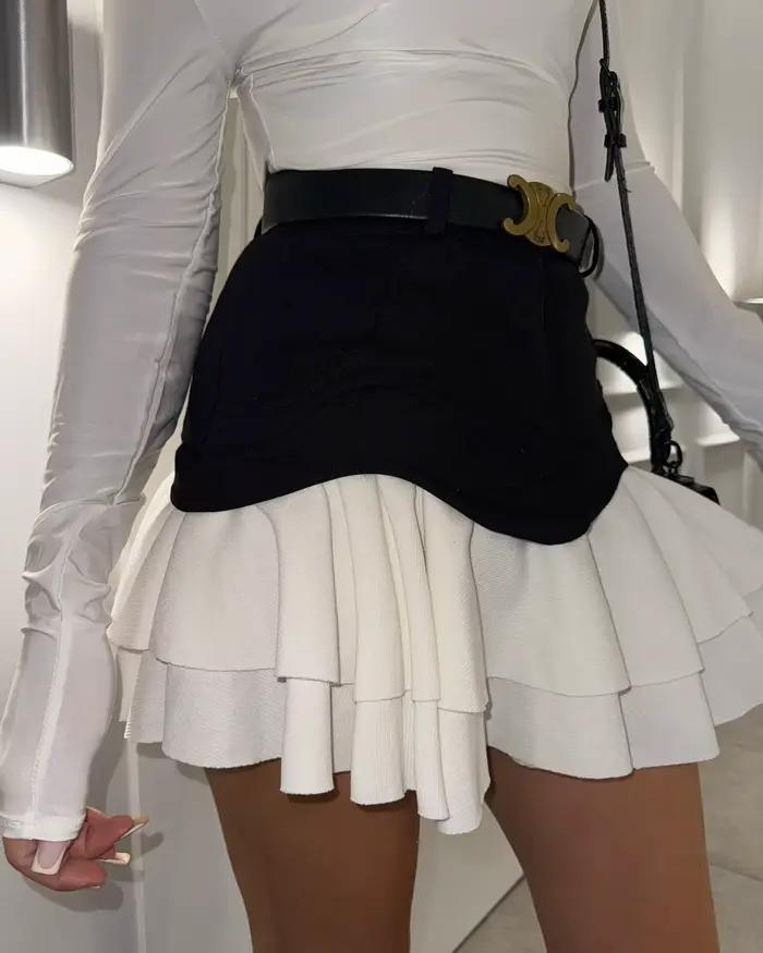 Jupe gâteau en jean pour femmes