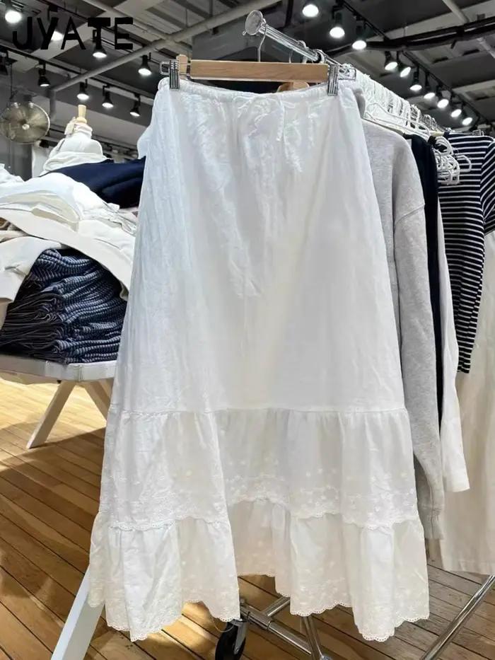 Jupes Maxi brodées de fleurs blanches pour femmes