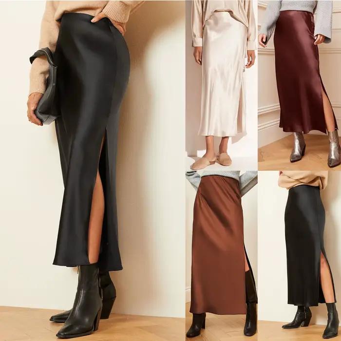 Jupe taille haute élégante et décontractée en polyester pour femmes, style coréen, mode moderne, polyvalente pour toutes les saisons et occasions spéciales