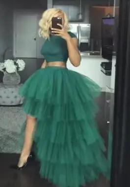Mode salut bas gonflé Tutu jupes longues femmes taille haute luxuriante à plusieurs niveaux Tulle à volants jupe de fête formelle sur mesure n'importe quelle couleur gratuite