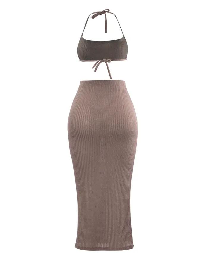 Ensemble jupe longue 2 pièces pour femmes