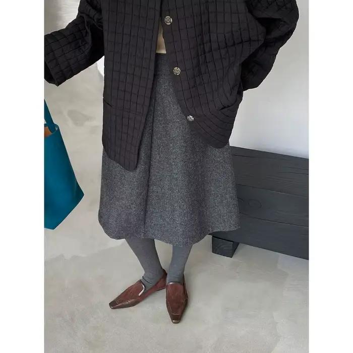 Jupe longue en laine Tweed