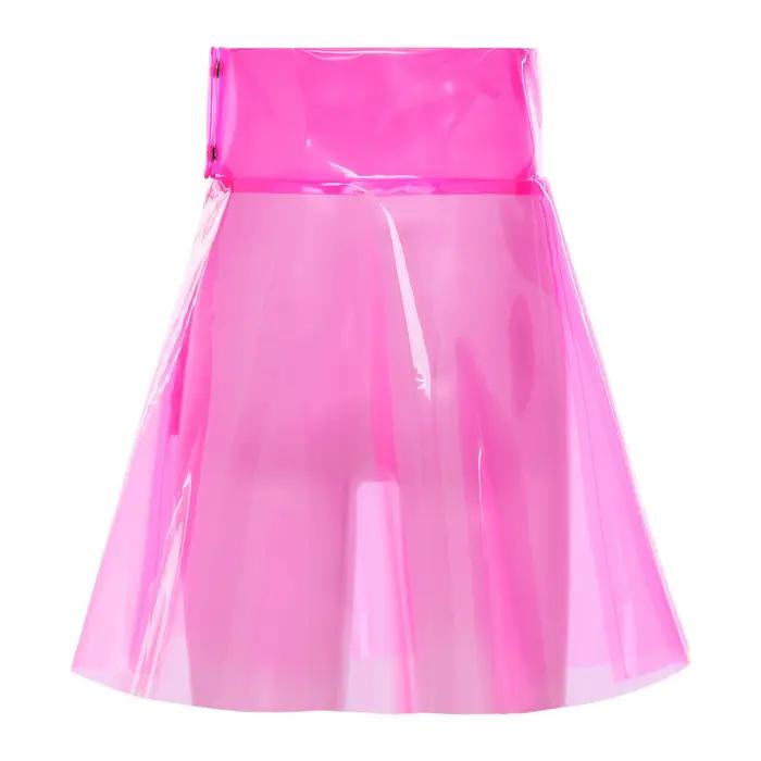 Jupe mini transparente en PVC pour femme