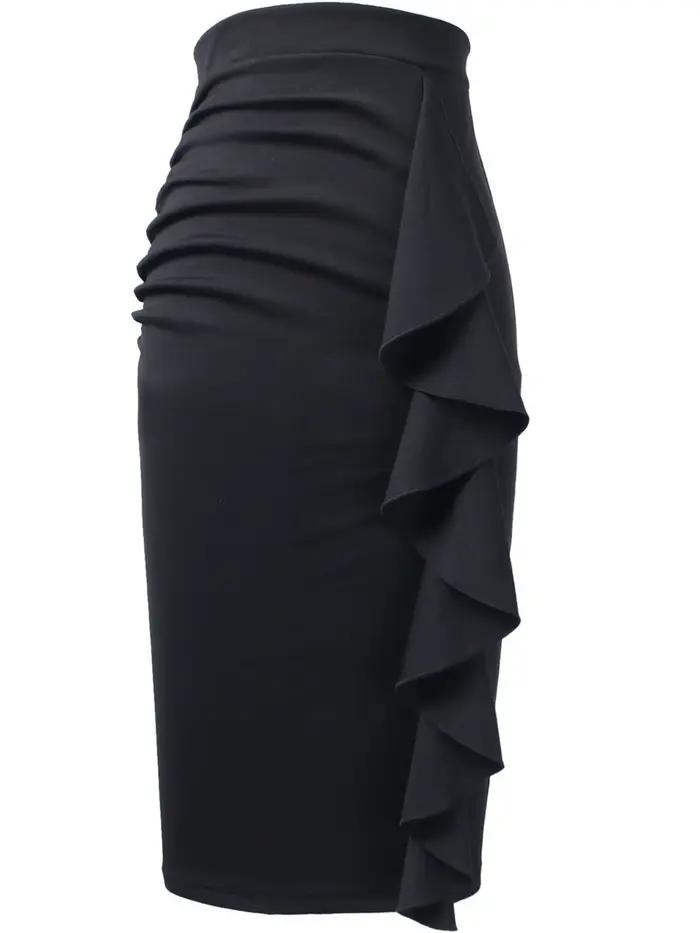 Jupe décontractée taille haute pour femme