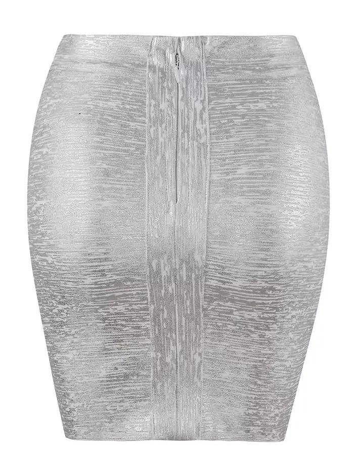Vente en gros femmes jupe d'été Sexy noir argent or