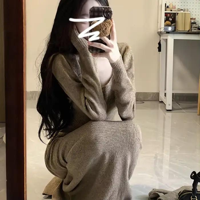 Ensemble pull tricoté pour femmes