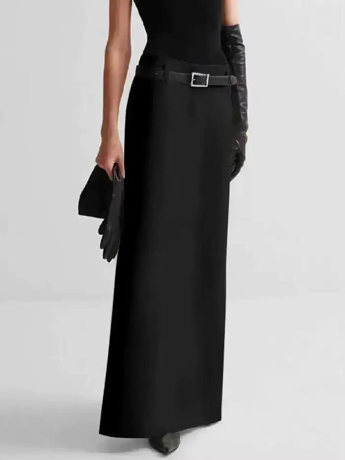 Nouvelle Collection 2026 : Jupes Droites Élégantes Noires et Blanches pour Femme – Taille Haute Longues pour l'Été RMF8