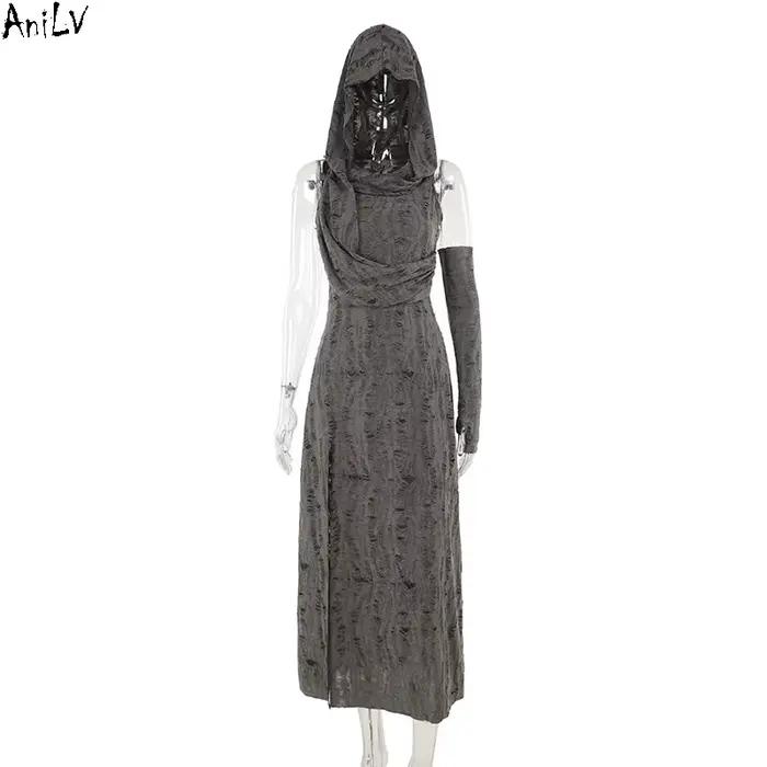 AniLV-Robe Longue à Capuche pour Femme