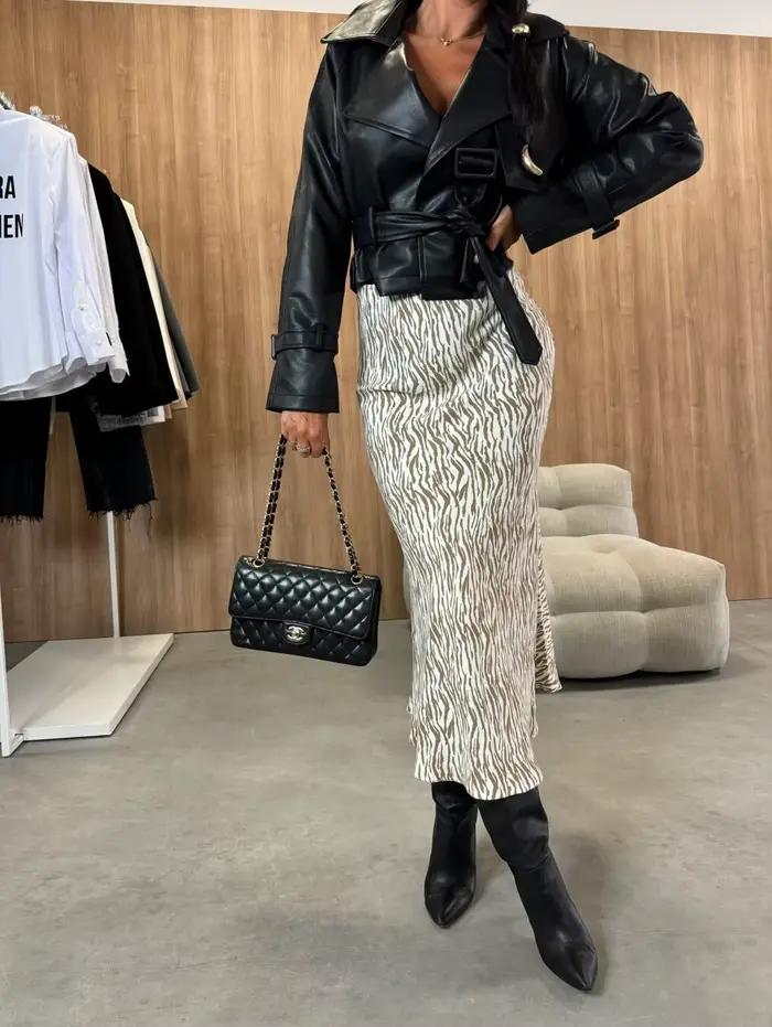 Jupe midi à taille haute pour femme