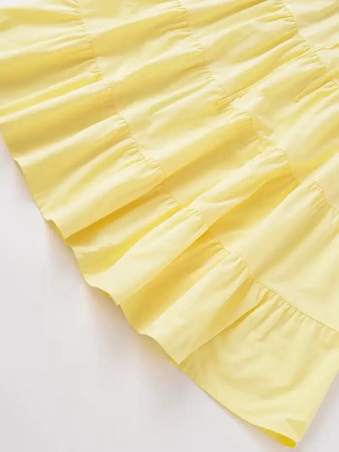 Jupe TRZA jaune beurre longue pour femmes, décontractée et élégante pour toutes les saisons occasions spéciales