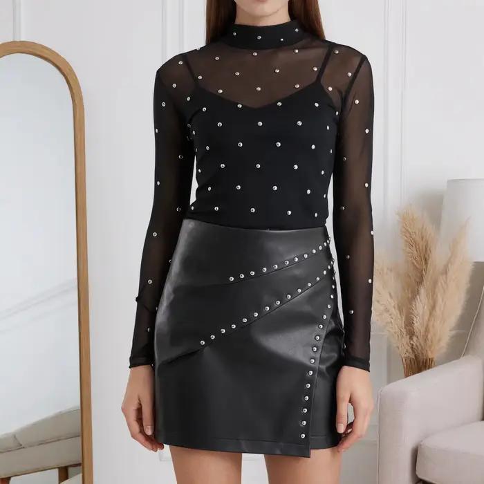 2025PU – jupe en cuir pour femmes