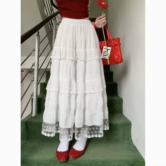Jupe longue blanche pour femme