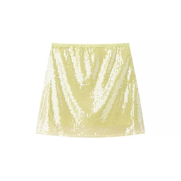 Mini-jupe brillante à sequins pour femme