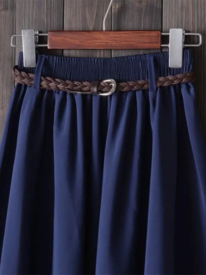 Jupe d'été mi-longue Dozw avec ceinture, mode coréenne, taille haute, plissée, décontractée, pour femmes, occasions spéciales