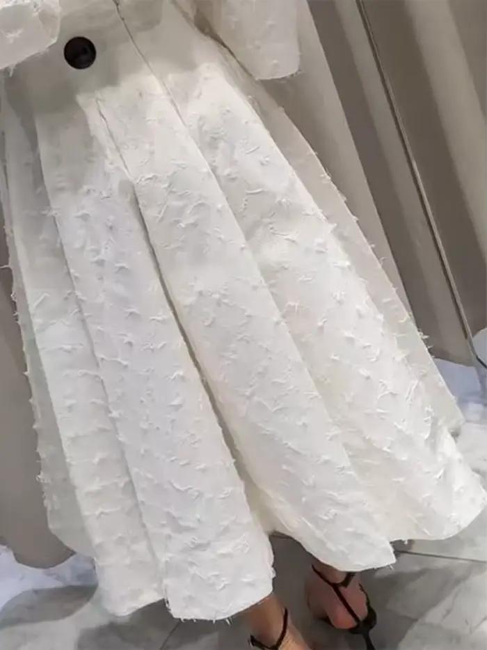 Élégant Franges Chemise Jupe Ensemble Femmes Demi Manches Revers Simple Boutonnage Chemises A-Ligne Jupes Longues Costume 2025 Été Dame Ensembles Moderne et Pratique Pour Femmes Occasions Spéciales