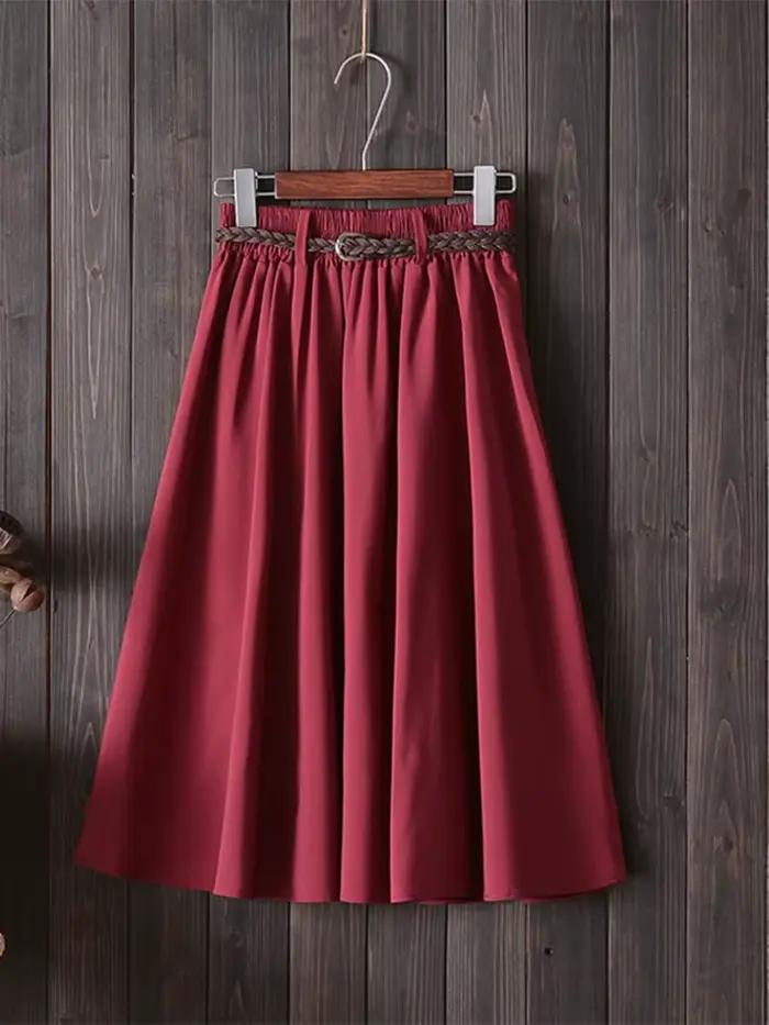 Jupe d'été mi-longue Dozw avec ceinture, mode coréenne, taille haute, plissée, décontractée, pour femmes, occasions spéciales