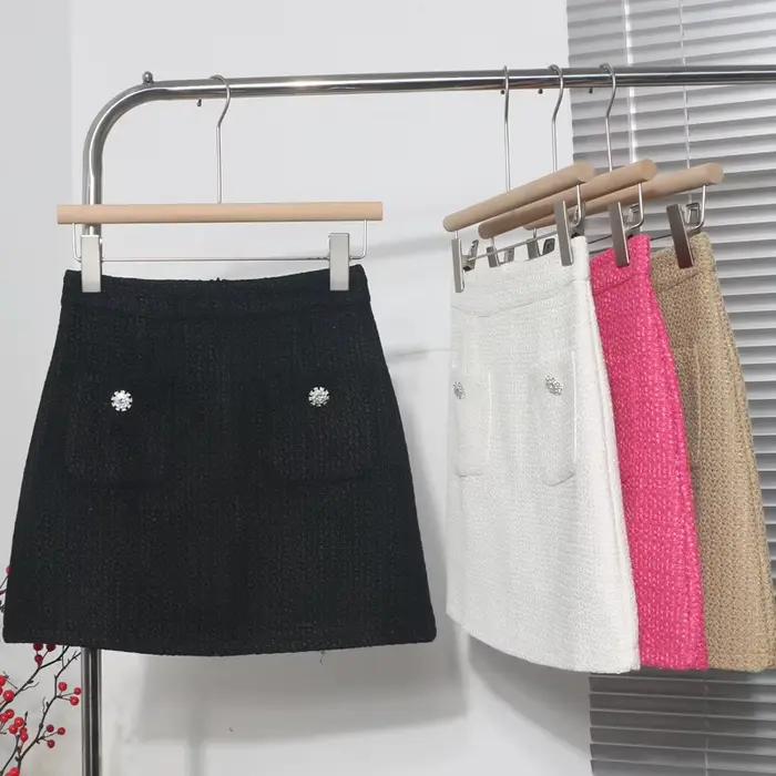 Jupes courtes trapèze en Tweed pour femmes