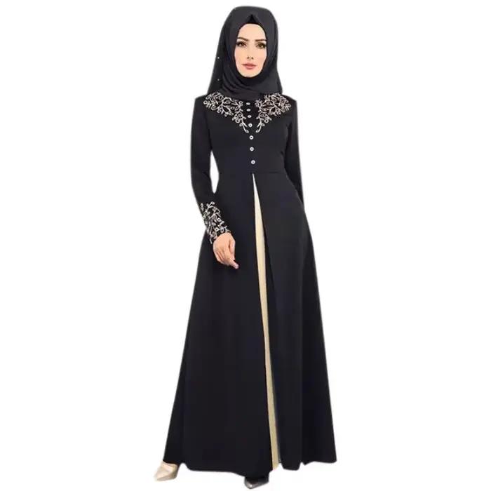 Robe musulmane pour femmes, mode Abaya Dubaï, appliques, Turquie, femmes élégantes, longue