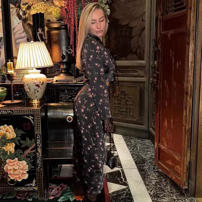 Ensemble jupe imprimée 2 pièces pour femmes, élégant, dentelle florale, à lacets, manches longues, Cardigan, jupe longue Sexy, tenues en Satin