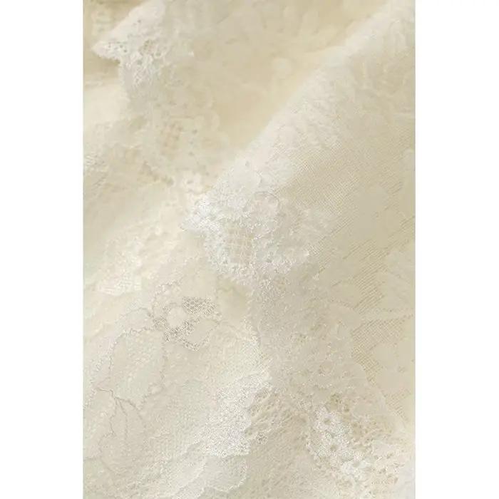 ELFSACK Jupe longue asymétrique superposée en dentelle à pois pour femme