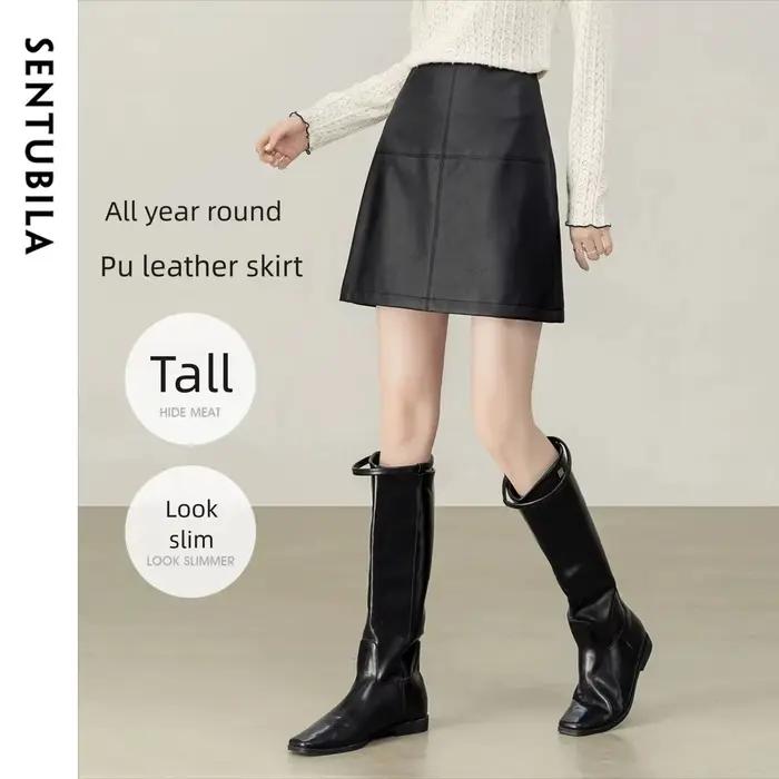 Jupe en similicuir PU SENTUBILA pour femme