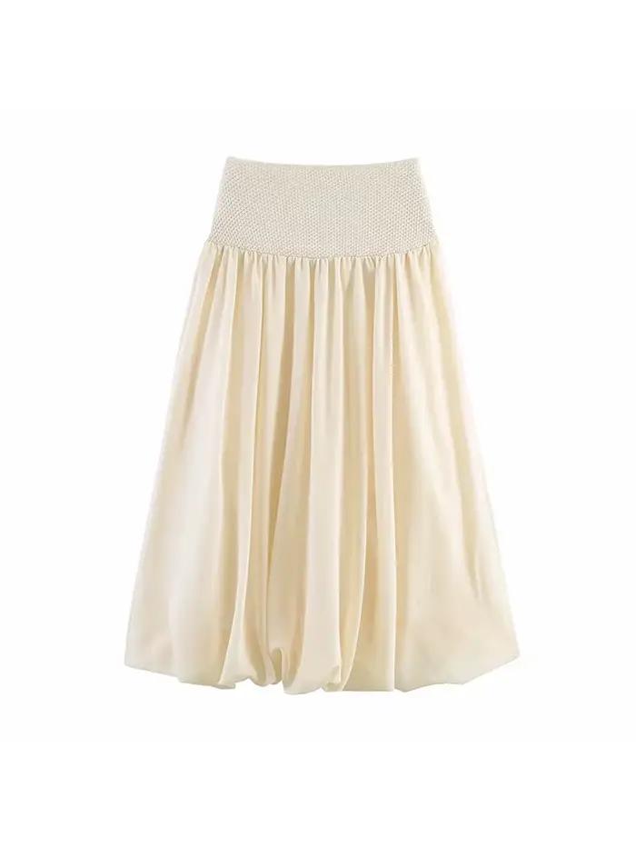 Ensemble jupe ballon en tricot pour femme