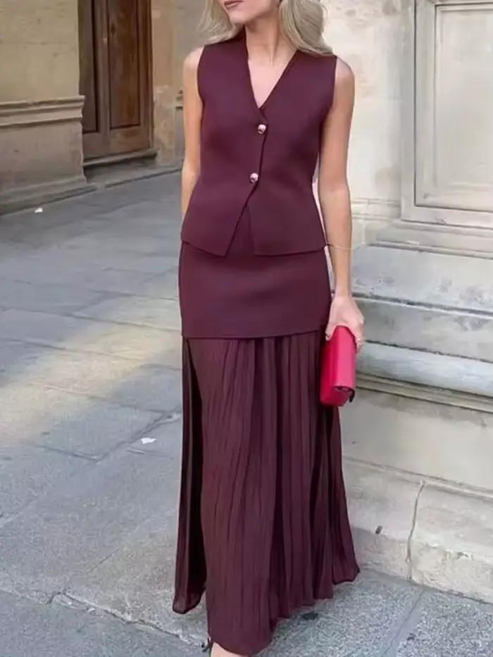Jupe longue élégante rétro pour femme