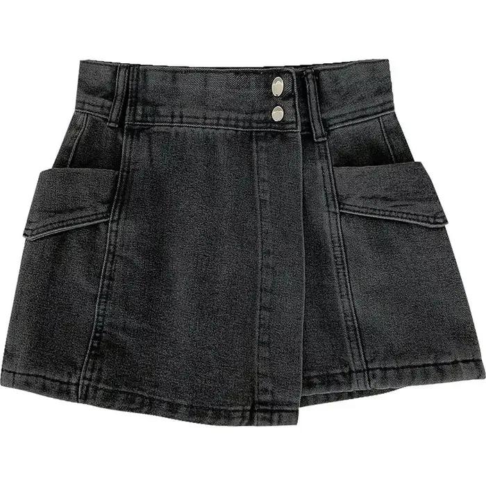 Jupe en jean rétro taille haute pour femme