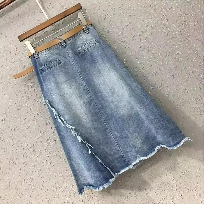 Jupes en jean à fermeture éclair pour femmes