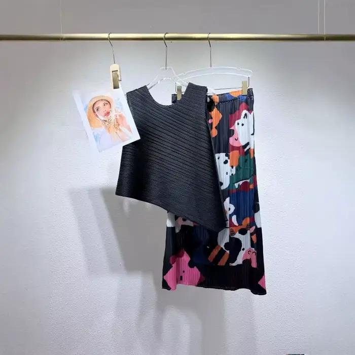Jupe plissée Miyake à imprimé original