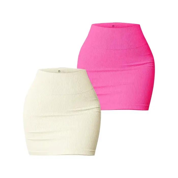 Jupe mini sans couture unie pour femme