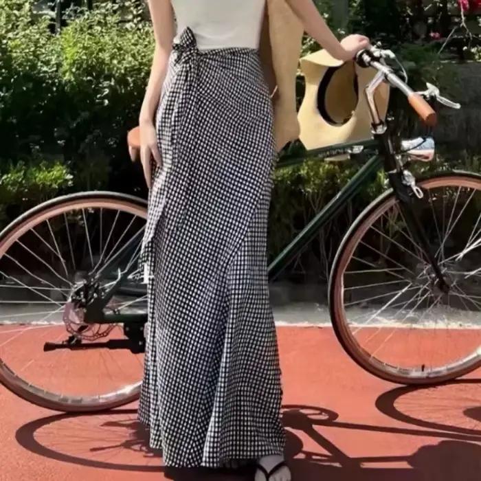 Jupe plissée à carreaux pour femme