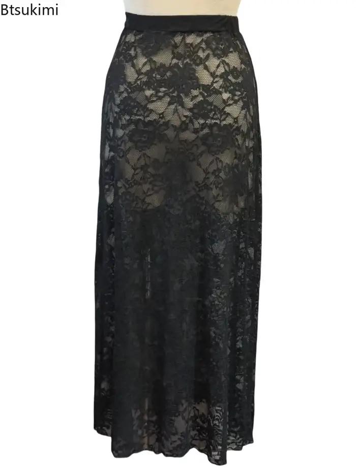 Jupe en Dentelle Noire pour Femmes Style Streetwear Élégante Occasions Spéciales Printemps Été